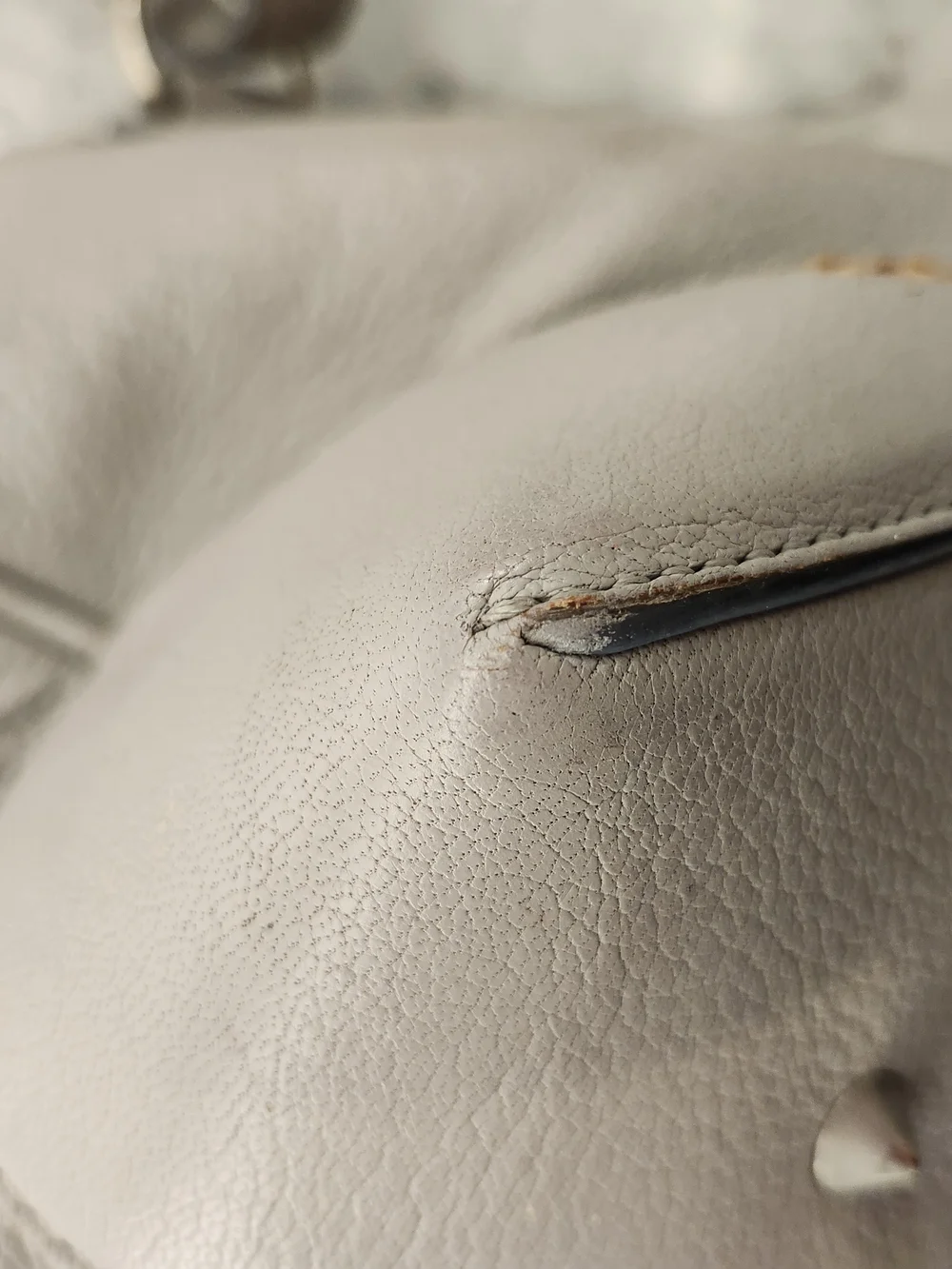 Givenchy Pure Medium Chain Satchel – Light Taupe Gray Leather – Authentic w/ COA